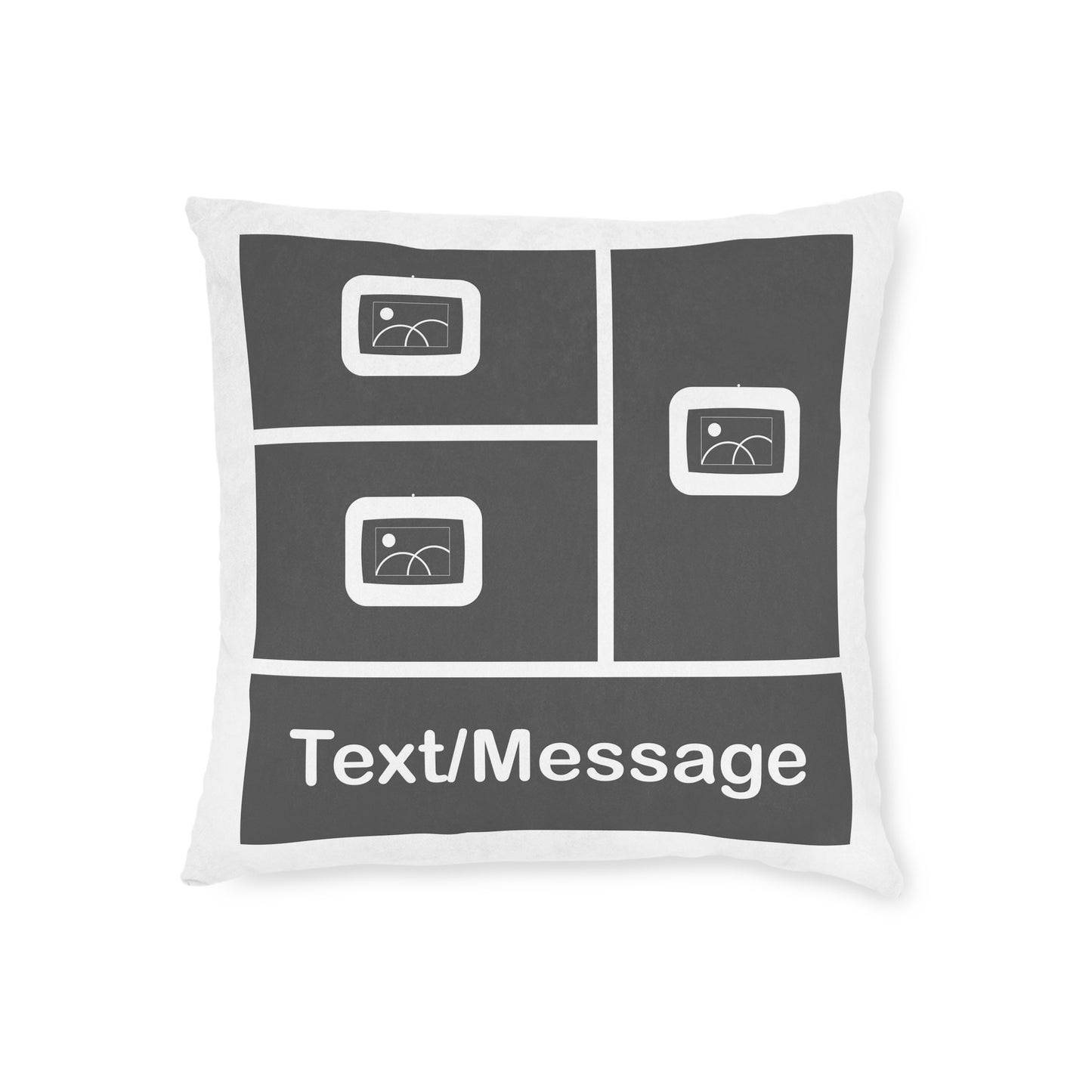 Photo Collage Cushion with Text – 3 Photos