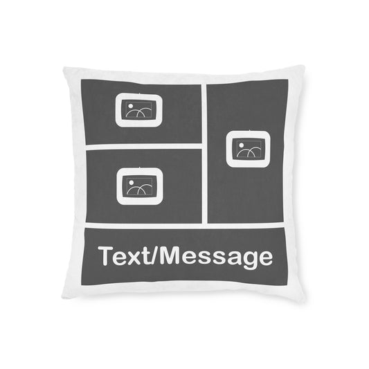 Photo Collage Cushion with Text – 3 Photos