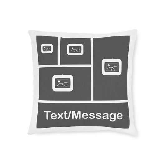 Photo Collage Cushion with Text – 4 Photos