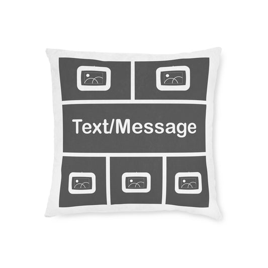 Photo Collage Cushion with Text – 5 Photos
