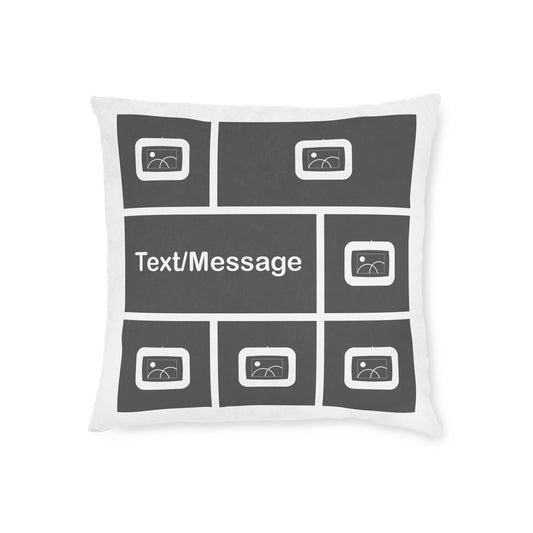 Photo Collage Cushion with Text – 6 Photos