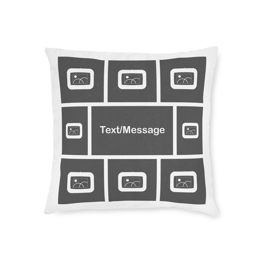 Photo Collage Cushion with Text – 8 Photos