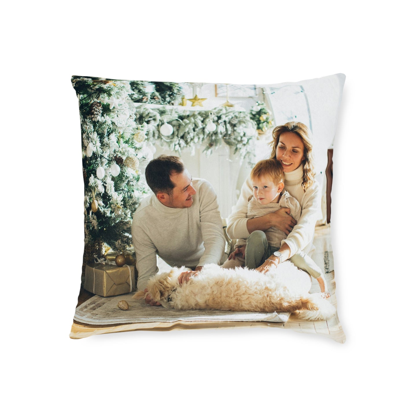 Family Christmas Photo Cushion