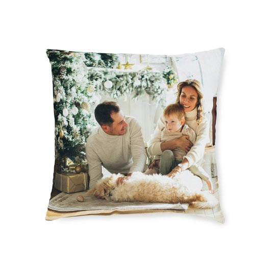 Family Christmas Photo Cushion