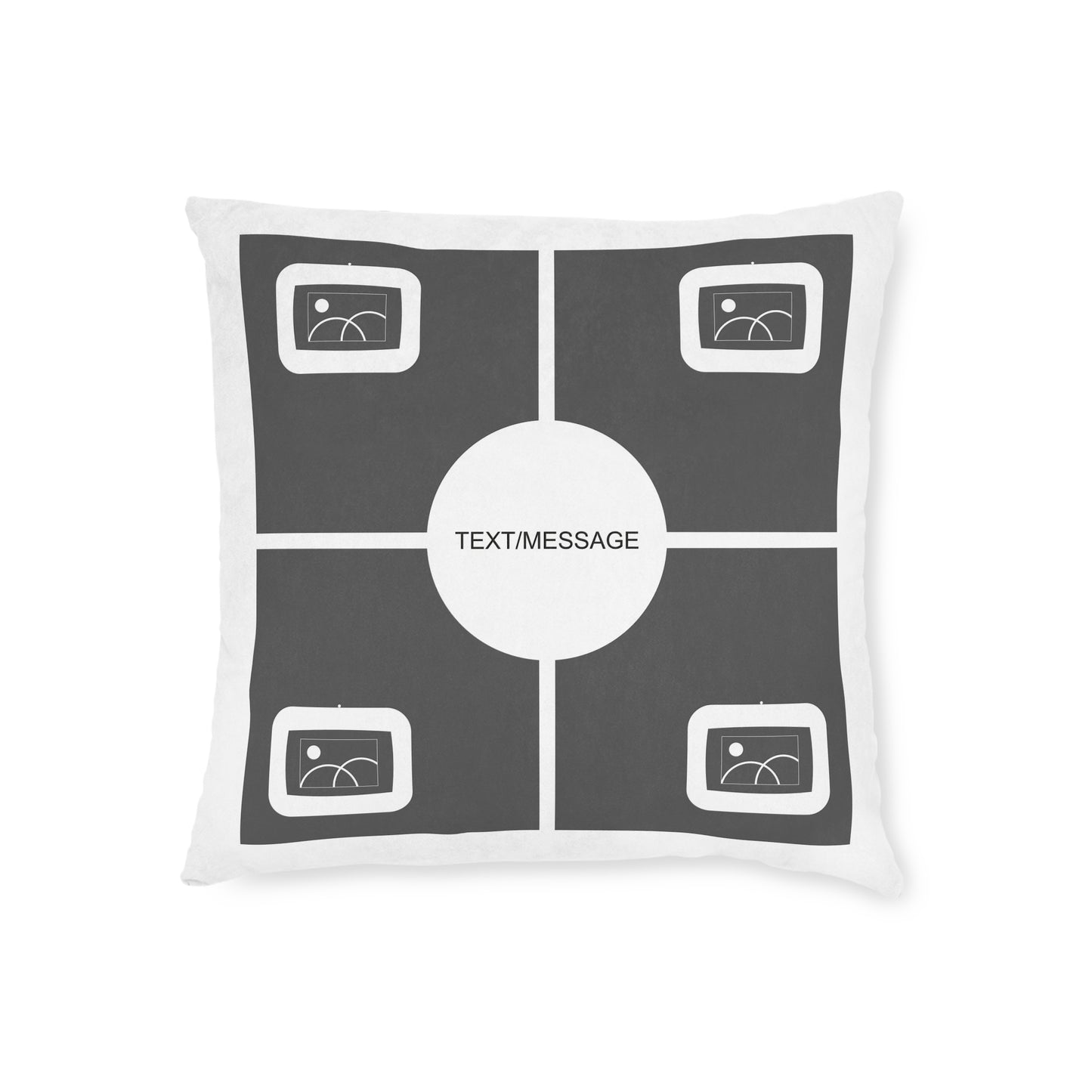 Photo Collage Cushion and Text – 4 Photos
