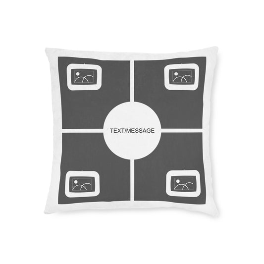 Photo Collage Cushion and Text – 4 Photos